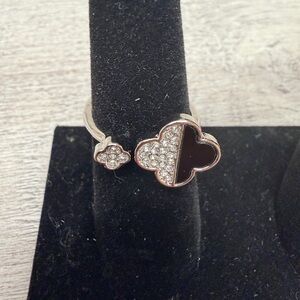 Elegant Black and Silver Tone Women's Ring